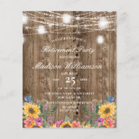 Budget Retirement Party Barn Wood & Sunflower