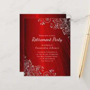 Budget Retirement Party  Ruby Red Invitation