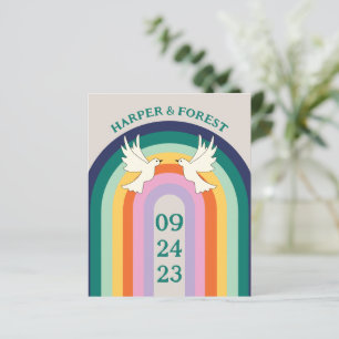 Budget Retro 70s Arch Rainbow  Invitation