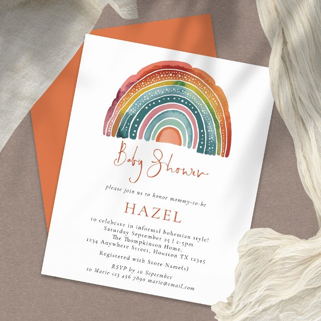 Budget Retro Boho Rainbow Bohemian Baby Shower (Creator Uploaded)