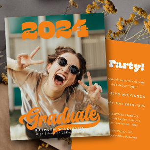 BUDGET Retro Bold Typography Photo Graduation Flyer