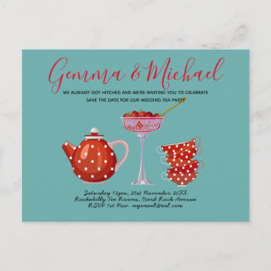 Budget Retro Tea Party Invitation Rockabilly 1950s Postcard