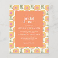 Budget Retro Yellow Orange Flower Bridal Shower