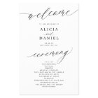 Budget romantic black and white wedding program