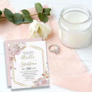 Budget Romantic Floral, Pink Roses Gold