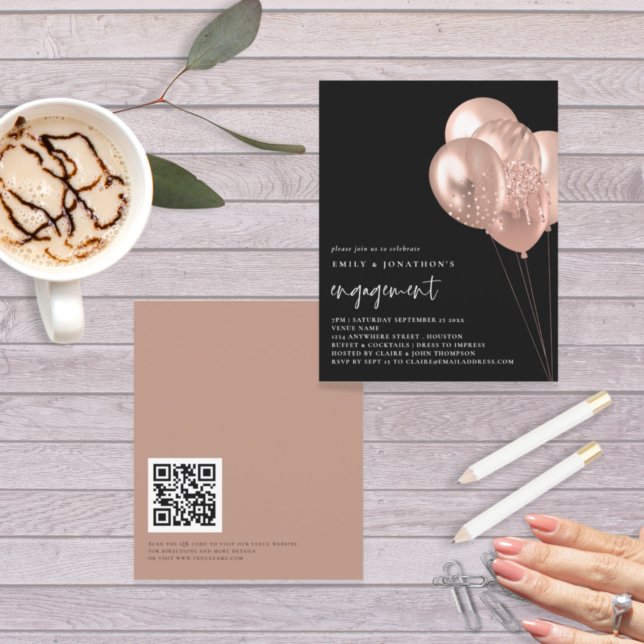 Budget Rose Balloons QR Code Black Engagement (Creator Uploaded)