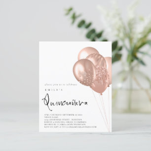 Budget Rose Gold Balloon QR Code Quinceañera Party