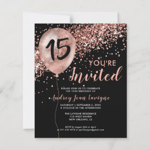Budget Rose Gold Balloon Quinceanera Birthday