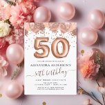 Budget Rose Gold Balloons 50th Birthday Party<br><div class="desc">Budget Fiftieth (50th) Fifty Birthday Party Blush Pink - Rose Gold Balloons and Confetti Birthday Party Invitation . This is the perfect Birthday Invitation for a Modern Rose Gold and Blush Pink Glitter Sparkle Girly Birthday Party. Please contact the designer for matching customised items.</div>