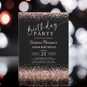 Budget Rose Gold Black Any Age 100th Birthday 