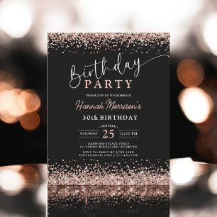 Budget Rose Gold Black Any Age 30th Birthday