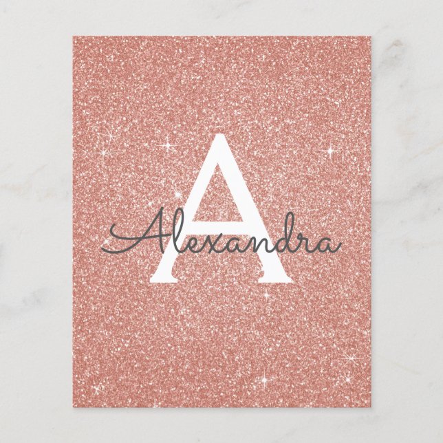 Budget Rose Gold Blush Pink Glitter Sweet 16 (Front)