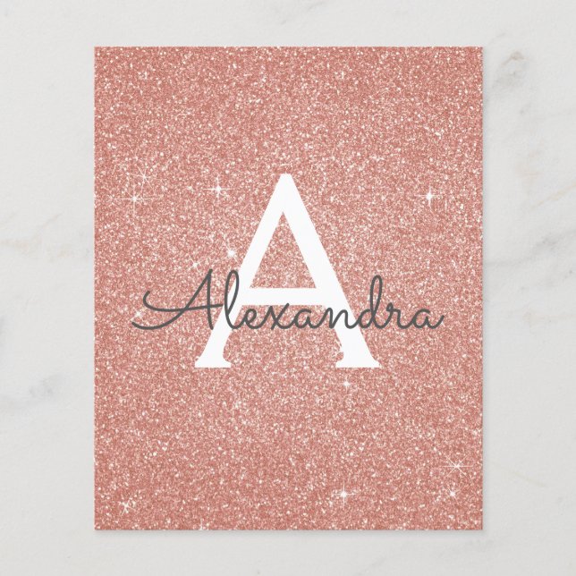 Budget Rose Gold Blush Pink Glitter Sweet 16 Flyer (Front)