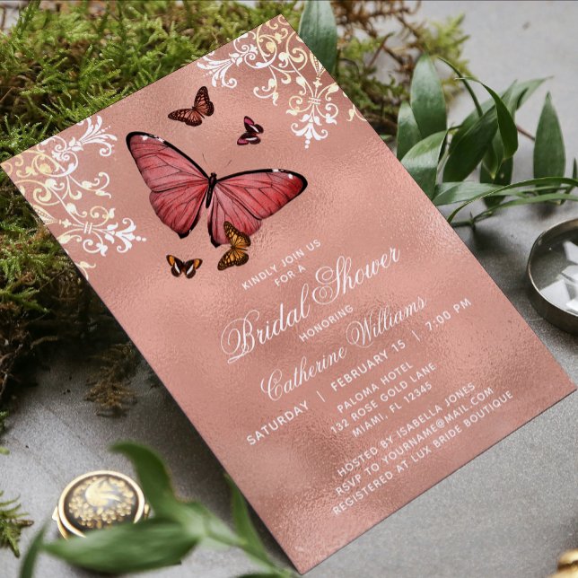 Budget Rose Gold Butterfly Floral Bridal Shower (Creator Uploaded)