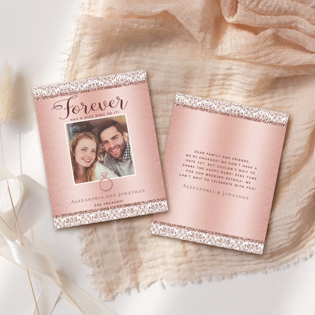 Budget Rose Gold Engagement Photo Announcement (Creator Uploaded)