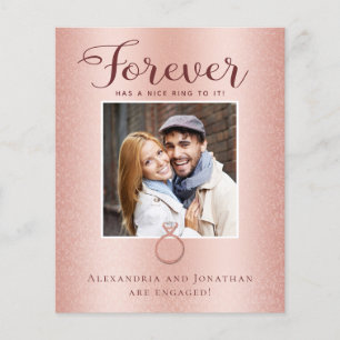 Budget Rose Gold Engagement Photo Announcement