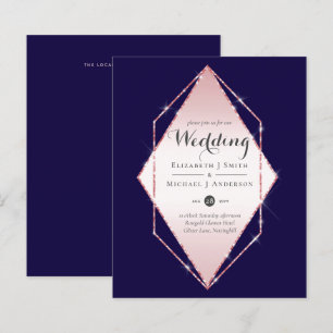 Budget Rose Gold Foil Look Geometric Wedding