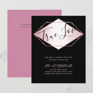 Budget Rose Gold Foil Look Geometric Wedding