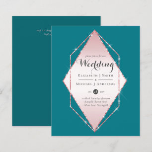 Budget Rose Gold Foil Look Geometric Wedding