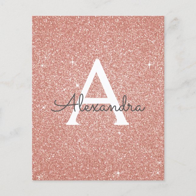 Budget Rose Gold Glitter 13th Thirteen Birthday Flyer (Front)