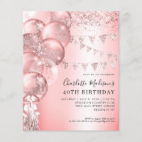 Budget Rose Gold Glitter Balloon Any Age Birthday