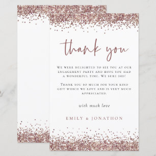 Budget Rose Gold Glitter Engagement Party Thanks