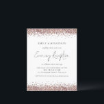 BUDGET Rose Gold Glitter Evening Reception Invite<br><div class="desc">A value for money BUDGET alternative on a smaller size 4.5 x 5.6” semi-gloss 110lbs weight, which is of similar thickness to a postcard (however is not suitable to use as a postcard.). PLEASE NOTE there is ONE invite per sheet . Rose Gold Glitter Wedding Evening Reception Party Invite. A...</div>