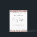 BUDGET Rose Gold Glitter Evening Reception Invite<br><div class="desc">A value for money BUDGET alternative on a smaller size 4.5 x 5.6” semi-gloss 110lbs weight, which is of similar thickness to a postcard (however is not suitable to use as a postcard.). PLEASE NOTE there is ONE invite per sheet . Rose Gold Glitter Wedding Evening Reception Party Invite. A...</div>