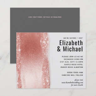 Budget Rose gold Glitter Foil Look Wedding