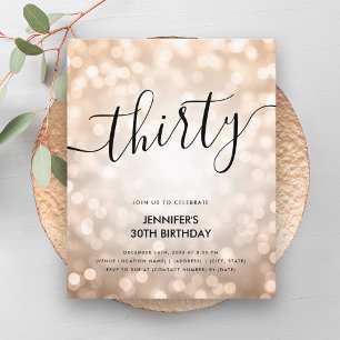 BUDGET Rose Gold Glitter Lights 30th Birthday 