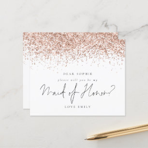 Budget Rose Gold Glitter Maid of Honour Request