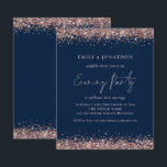 BUDGET Rose Gold Glitter Navy Evening Invitation<br><div class="desc">PLEASE NOTE There are two paper options to choose from for this size (4.5 x 5.6”) in the Budget range. For this product, I would highly recommend the semi-gloss which is a 110 gsm card stock, similar in thickness to a postcard. The Satin option is a much thinner paper 80gsm....</div>