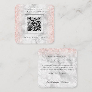 Budget Rose Gold Glitter QR Code Wedding Invite
