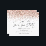 Budget Rose Gold Glitter Wedding Save The Date<br><div class="desc">A value for money BUDGET alternative on a smaller size 4.5 x 5.6” semi-gloss 110lbs weight, which is of similar thickness to a postcard (however is not suitable to use as a postcard.). PLEASE NOTE there is ONE per sheet. Budget Rose Gold Glitter Wedding Save The Date. A touch of...</div>