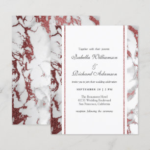 Budget Rose Gold Marble Classic Typography Wedding