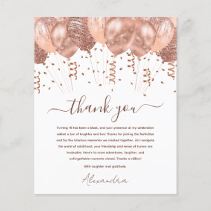 Budget Rose Gold Pink Birthday Thank You Cards