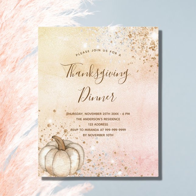 Budget Rose gold pumpkin Thanksgiving Dinner (Creator Uploaded)