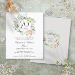 Budget Roses Garland 70th Anniversary Invitation<br><div class="desc">Featuring a delicate watercolor floral greenery garland,  this chic botanical 70th wedding anniversary invitation can be personalised with your special anniversary information. The reverse features a matching floral garland framing your anniversary dates in elegant text. Designed by Thisisnotme©</div>