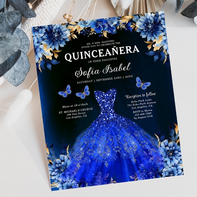 Budget Royal Blue Bilingual Spanish Quinceanera (Creator Uploaded)