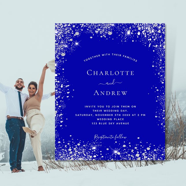 Budget royal blue silver glitter dust wedding (Creator Uploaded)