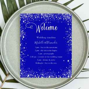Budget royal blue silver wedding program details