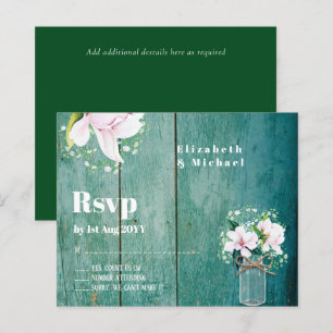 Budget RSVP Pink Magnolias Wedding