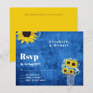 Budget RSVP Rustic Sunflowers Wedding