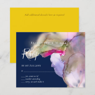 BUDGET RSVP Technicolor Watercolor Wedding