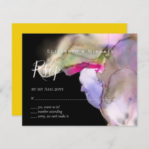 BUDGET RSVP Technicolor Watercolor Wedding