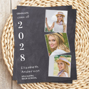 Budget Rustic 3 Photo Graduation Announcement