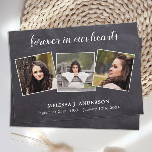 Budget Rustic 3 Photo Sympathy Funeral Thank You Card