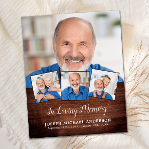 Budget Rustic 4 Photo Collage Sympathy Thank You