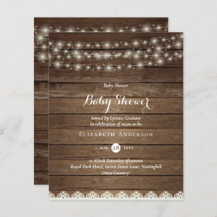BUDGET Rustic Baby Shower Invite Announcement