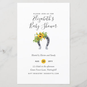 BUDGET Rustic Baby Shower Sunflowers Invite